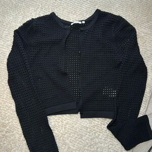 Crochet look black cropped cardigan size small